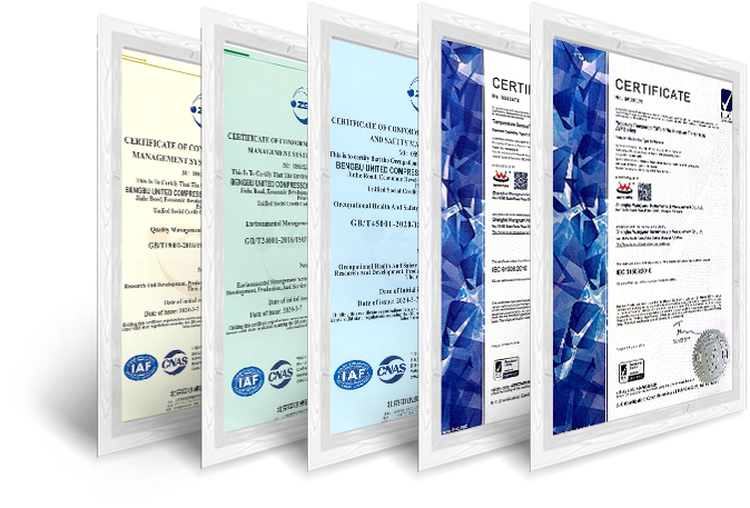 Certificado de compressor de gás